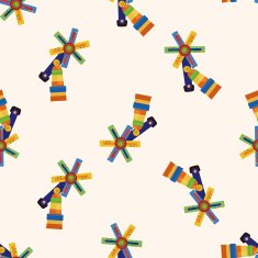 Amusement park facilities cartoon seamless pattern background N46