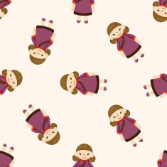 Chinese people cartoon seamless pattern background N15