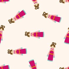 Chinese people cartoon seamless pattern background N17