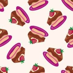 birthday decorating cake cartoon seamless pattern background
