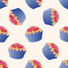 decorating cake cartoon seamless pattern background N27