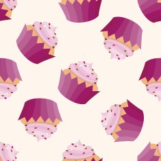 decorating cake cartoon seamless pattern background N29