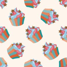 decorating cake cartoon seamless pattern background N30