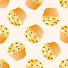 decorating cake cartoon seamless pattern background N32