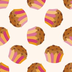 decorating cake cartoon seamless pattern background N33