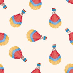 style hot air balloon cartoon seamless pattern background