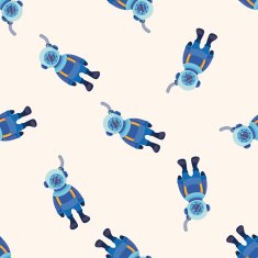 diver cartoon seamless pattern background N4