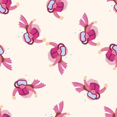 diver cartoon seamless pattern background N6