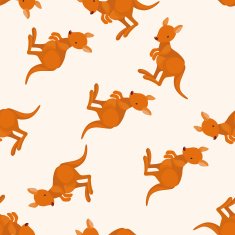 animal kangeroo cartoon seamless pattern background