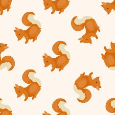 animal squirrel cartoon seamless pattern background
