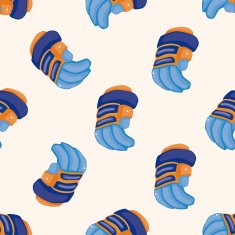 hockey equipment cartoon seamless pattern background N5