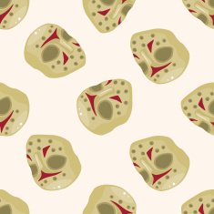 hockey equipment cartoon seamless pattern background N7