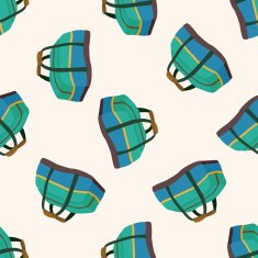hockey equipment cartoon seamless pattern background N9
