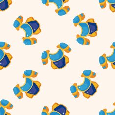 hockey equipment cartoon seamless pattern background N10
