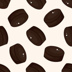 hockey equipment cartoon seamless pattern background N11