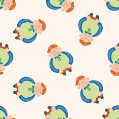 fatty cartoon seamless pattern background