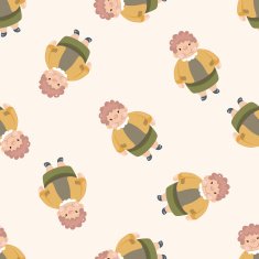 fatty cartoon seamless pattern background N7