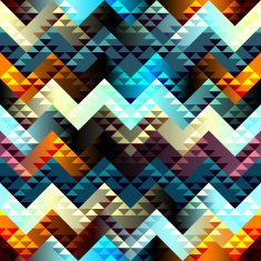 Pattern in aztecs style on chevron background