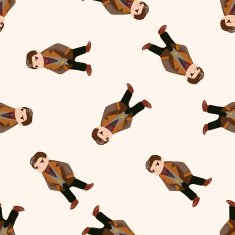 mafia cartoon seamless pattern background N20