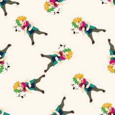 band member singer cartoon seamless pattern background N5