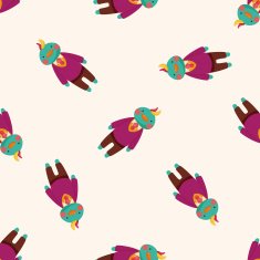 animal bird worker cartoon seamless pattern background N2