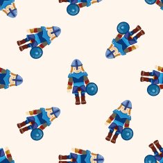knight cartoon seamless pattern background N12