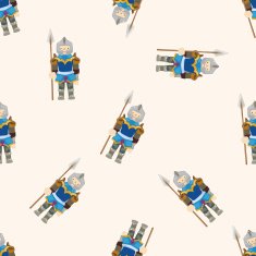 knight cartoon seamless pattern background N13