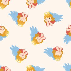 angel cartoon seamless pattern background N10