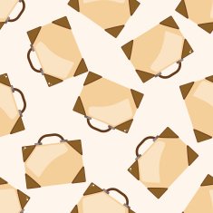 Travel equipment suitcase cartoon seamless pattern background