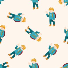 travelling person cartoon seamless pattern background N4