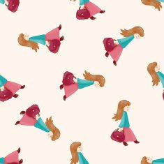 travelling person cartoon seamless pattern background N5