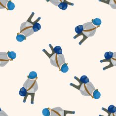 travelling person cartoon seamless pattern background N6