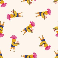 animal chef cartoon seamless pattern background