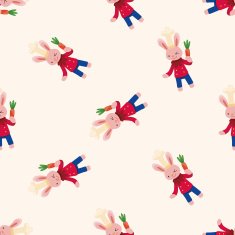 animal rabbit chef cartoon seamless pattern background N2
