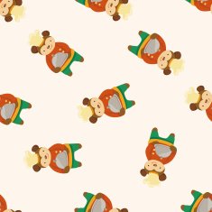 animal monkey chef cartoon seamless pattern background N2