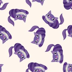 alice in wonderland cartoon seamless pattern background N3