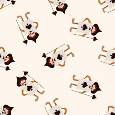 alice in wonderland cartoon seamless pattern background N10