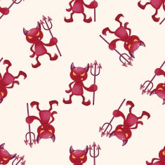 devil cartoon seamless pattern background N9