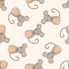 Chinese Zodiac rat cartoon seamless pattern background N2
