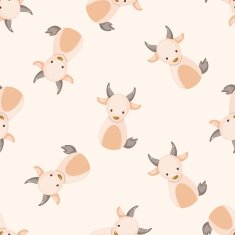 Chinese Zodiac goat cartoon seamless pattern background N2