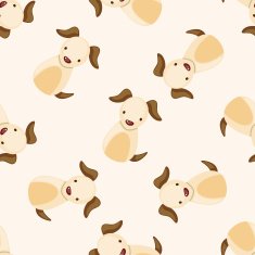 Chinese Zodiac dog cartoon seamless pattern background N2