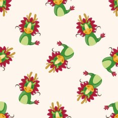 Chinese Zodiac dragon cartoon seamless pattern background N2