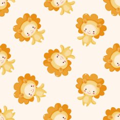Constellation Leo cartoon seamless pattern background N2