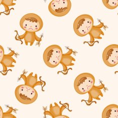 Constellation Sagittarius cartoon seamless pattern background N2