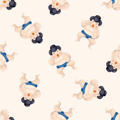 Sumo cartoon seamless pattern background