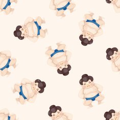Sumo cartoon seamless pattern background N2