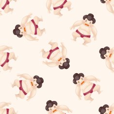 Sumo cartoon seamless pattern background N3