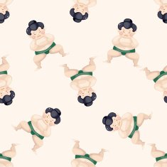 Sumo cartoon seamless pattern background N4