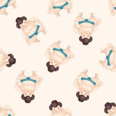 Sumo cartoon seamless pattern background N5