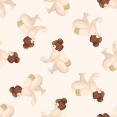 Sumo cartoon seamless pattern background N7